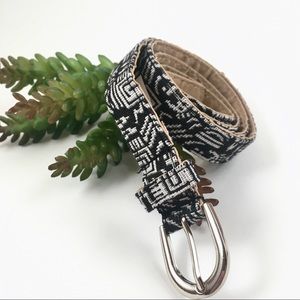 Black & white tribal patterned southwestern belt